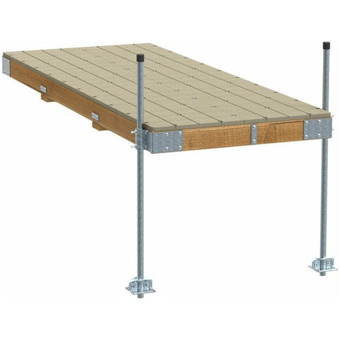 PlayStar Docking & Anchoring 4'x10' Pre-Built Commercial Grade Stationary Dock with Wood Frame & Resin Top by Playstar 781880227700 PS 20051 4'x10' Pre-Built Commercial Grade Stationary Dock Wood Frame Resin Top