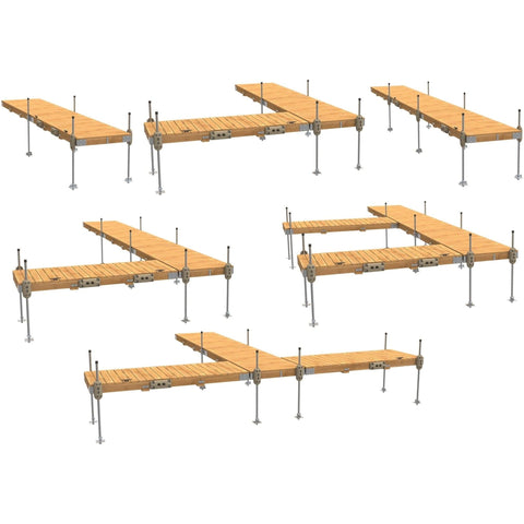 PlayStar Docking & Anchoring 4'x10' Pre-Built Commercial Grade Stationary Dock with Wood Frame & Top by Playstar 781880227670 PS 20054 4'x10' Pre-Built Commercial Grade Stationary Dock Wood Frame Top