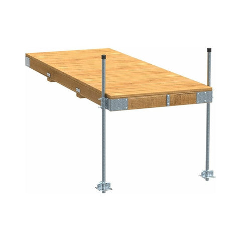 PlayStar Docking & Anchoring 4'x10' Pre-Built Commercial Grade Stationary Dock with Wood Frame & Top by Playstar 781880227670 PS 20054 4'x10' Pre-Built Commercial Grade Stationary Dock Wood Frame Top