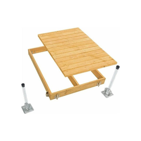 PlayStar Docking & Anchoring 4'x6' Pre-Built Standard Stationary Dock with Wood Frame & Top by Playstar 781880227434 PS 24054 4'x6' Pre-Built Standard Stationary Dock Wood Frame Top Playstar 