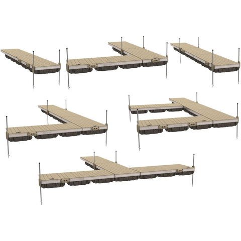 PlayStar Docking & Anchoring Aluminum Floating Dock Kit W/Resin Top - 4'X10' - Build It Yourself by Playstar 781880227762 KT 15053 Aluminum Floating Dock Kit Resin Top 4'X10'Build It Yourself Playstar