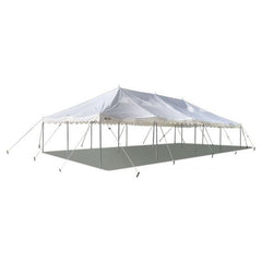 20' x 40' White Economy Pole Canopy Tent with Sidewalls by POGO