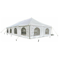 POGO Canopies & Gazebos 20' x 40' White Economy Pole Canopy Tent with Sidewalls by POGO