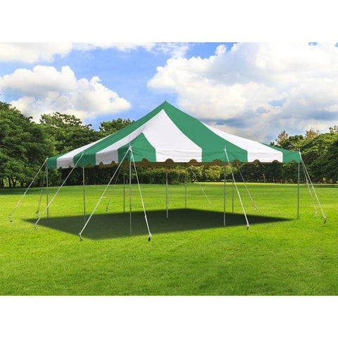 POGO Canopy Tents & Pergolas 20' x 20' Green & White Weekender Standard Canopy Pole Tent by POGO 754972316378 3928