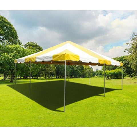 POGO Canopy Tents & Pergolas 20' x 20' Yellow PVC Weekender West Coast Frame Party Tent by POGO 754972319751 5912