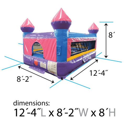 POGO Commercial Bouncers 12'4" Junior Pink Castle Indoor Bounce House with Blower by POGO 2077 12'4" Junior Pink Castle Indoor Bounce House w Blower by POGO SKU#2077