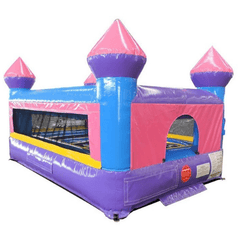 8'H Junior Pink Castle Indoor Bounce House with Blower by POGO
