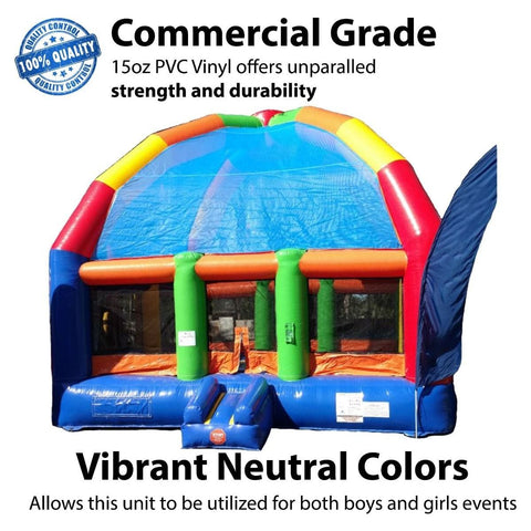 POGO Commercial Bouncers 22' x 22' Big Bubba Giant Rainbow Bounce House with Blower by POGO 754972328296 2084