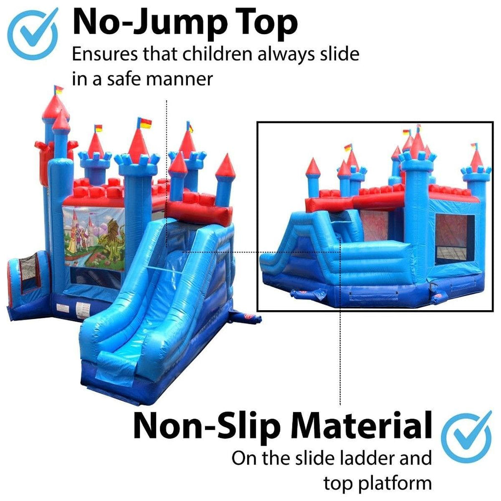 18.5'H Deluxe Brave Knight Bounce House and Slide Combo with Blower by ...