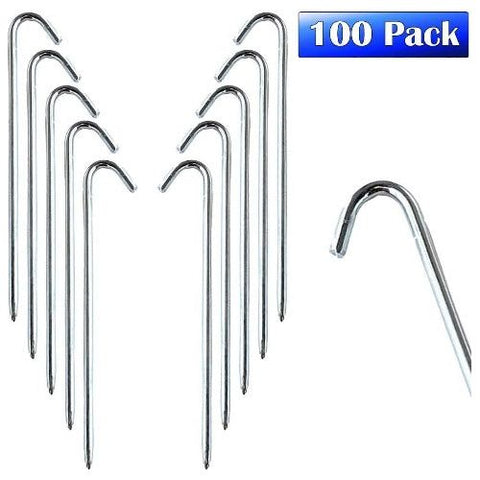 POGO Inflatable Bouncer Accessories 5/16" x 10" Steel Hook Stake for Tarps and Ground Covers (100) Pack by POGO 754972305259 1876 5/16" x 10" Steel Hook Stake for Tarps and Ground Covers (100) Pack