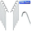 Image of POGO Inflatable Bouncer Accessories 5/16" x 10" Steel Hook Stake for Tarps and Ground Covers (100) Pack by POGO 754972305259 1876 5/16" x 10" Steel Hook Stake for Tarps and Ground Covers (100) Pack