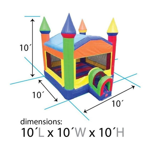 POGO Inflatable Bouncers 10'H Compact Kids Rainbow Bounce House with Blower by POGO 754972354868 1891 10'H Compact Kids Rainbow Bounce House with Blower by POGO SKU# 1891