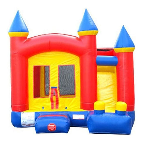 POGO Inflatable Bouncers 11.5'H Crossover Rainbow Inflatable Bounce House Side Slide Combo with Blower, Backyard Party Package by POGO 754972316996 5520 11.5'H Crossover Rainbow Bounce House Side Slide Combo Blower