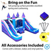 Image of POGO Inflatable Bouncers 11'H Crossover Pink Double Water Slide Bounce House with Blower, Backyard Party Package by POGO 754972355063 5517 11'H Double Water Slide Bounce House w/ Blower, Backyard Party Package