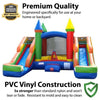 Image of 11'H Crossover Rainbow Double Water Slide Bounce House with Blower, Backyard Party Package by POGO