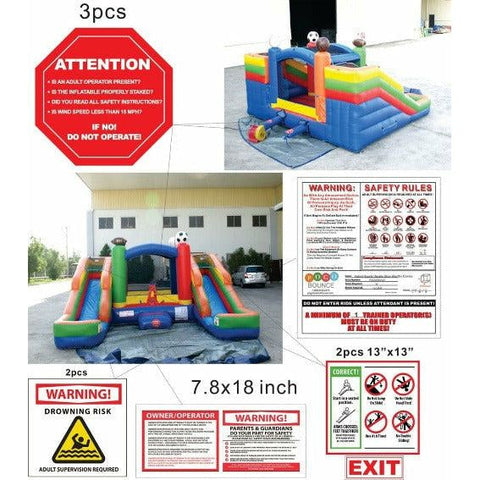POGO Inflatable Bouncers 11'H Crossover Sports Double Water Slide Bounce House with Blower, Backyard Party Package by POGO 754972370233 5518 11'H Crossover Sports Double Water Slide Bounce House with Blower
