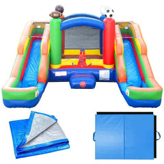 11'H Crossover Sports Double Water Slide Bounce House with Blower by POGO