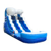 Image of POGO Inflatable Bouncers 12'H Crossover Blue Wave Inflatable Water Slide with Blower by POGO 840344502965 6184