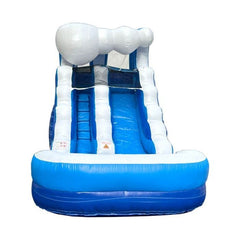 12'H Crossover Blue Wave Inflatable Water Slide with Blower by POGO