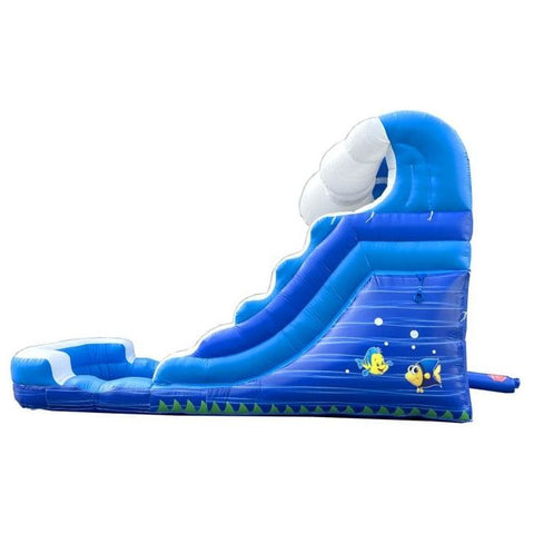 POGO Inflatable Bouncers 12'H Crossover Blue Wave Inflatable Water Slide with Blower by POGO 840344502965 6184
