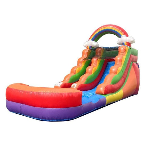 POGO Inflatable Bouncers 12'H Crossover Rainbow Cloud Inflatable Water Slide with Blower by POGO 840344502958 6244 12'H Crossover Rainbow Cloud Inflatable Water Slide with Blower POGO