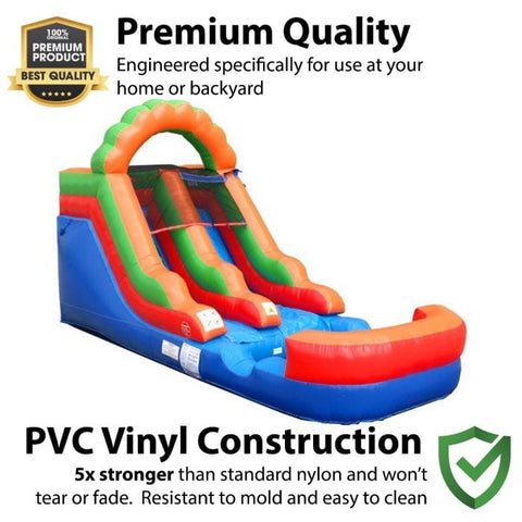 POGO Inflatable Bouncers 12'H Crossover Rainbow Inflatable Water Slide with Blower, Backyard Party Package by POGO 754972325158 5512 12'H Crossover Rainbow Water Slide w/ Blower, Backyard Party Package 