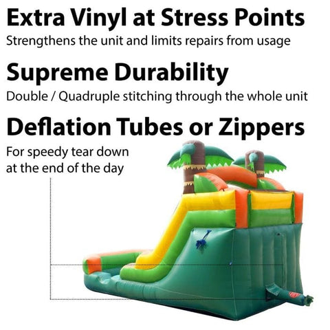POGO Inflatable Bouncers 12'H Crossover Tropical Inflatable Water Slide with Blower, Backyard Party Package by POGO 754972325134 5514 12'H Crossover Tropical Water Slide with Blower Backyard Party Package