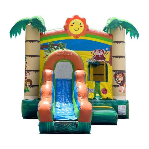 POGO Inflatable Bouncers 12ft x 18ft x 12ft Crossover Tropical Jungle Smiley Face Combo by POGO