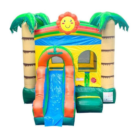 POGO Inflatable Bouncers 12ft x 18ft x 12ft Crossover Tropical Jungle Sun Water Slide Bounce House Combo with Blower by POGO