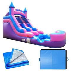 13 1/2'H Crossover Pink Inflatable Water Slide with Blower by POGO
