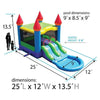 Image of POGO Inflatable Bouncers 13.5'H Crossover Blue Rainbow Dual Lane Bounce House Slide with Pool with Blower, Backyard Party Package by POGO 13.5'H Crossover Tropical Dual Lane Bounce House Slide Pool Blower