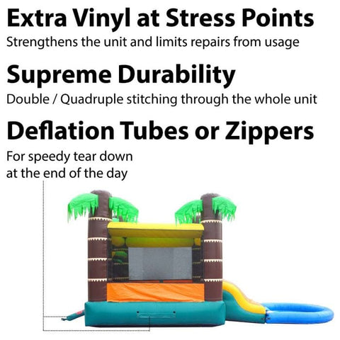 POGO Inflatable Bouncers 13.5'H Crossover Tropical Dual Lane Bounce House Slide with Pool with Blower, Backyard Party Package by POGO 754972305945 5522 13.5'H Crossover Tropical Dual Lane Bounce House Slide Pool Blower