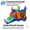 Image of POGO Inflatable Bouncers 13.5'H Kids Modern Rainbow Bounce House and Double Lane Slide Combo with Blower by POGO 754972356060 25 13.5'H Kids Modern Rainbow Bounce House and Double Lane Slide Combo w Blower