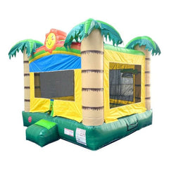 14.5' H Crossover Tropical Jungle Smiley Face Inflatable Bounce House with Blower by POGO