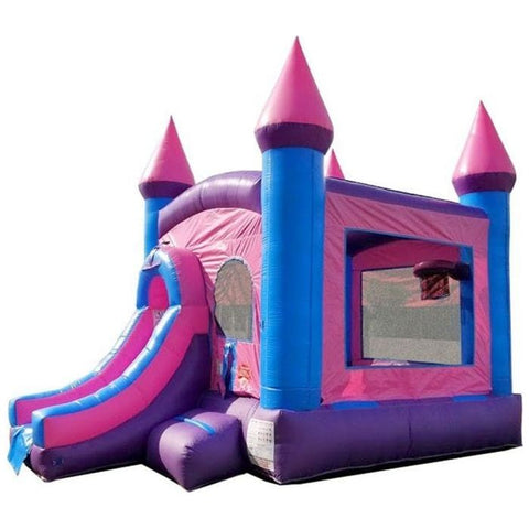 POGO Inflatable Bouncers 14 1/2'H Crossover Pink Bounce House Slide Combo with Wet Pool Attachment and Blower, Backyard Party Package by POGO 754972336444 5529 14 1/2' Bounce Combo w Pool Attachment & Blower Backyard Party Package