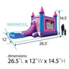 Image of POGO Inflatable Bouncers 14 1/2'H Crossover Pink Bounce House Slide Combo with Wet Pool Attachment and Blower, Backyard Party Package by POGO 754972336444 5529 14 1/2' Bounce Combo w Pool Attachment & Blower Backyard Party Package