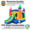 Image of POGO Inflatable Bouncers 14 1/2'H Crossover Rainbow Bounce House Slide Combo with Blower, Backyard Party Package by POGO 754972311588 5527 14 1/2'H Crossover Bounce House Combo w/ Blower Backyard Party Package