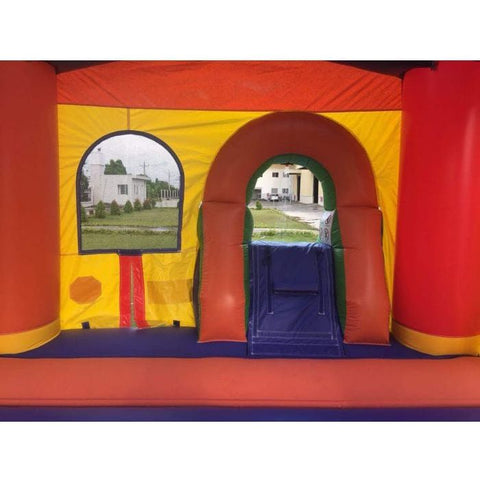 POGO Inflatable Bouncers 14 1/2'H Crossover Rainbow Bounce House Slide Combo with Blower, Backyard Party Package by POGO 754972311588 5527 14 1/2'H Crossover Bounce House Combo w/ Blower Backyard Party Package