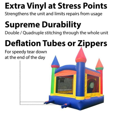 POGO Inflatable Bouncers 14 1/2'H Crossover Rainbow Bounce House Slide Combo with Blower, Backyard Party Package by POGO 754972311588 5527 14 1/2'H Crossover Bounce House Combo w/ Blower Backyard Party Package