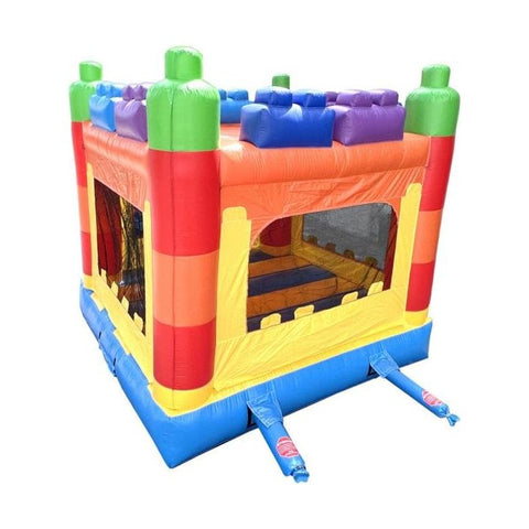 POGO Inflatable Bouncers 14.5'H Crossover Building Block Bounce House with Blower by POGO 840344502842 6239