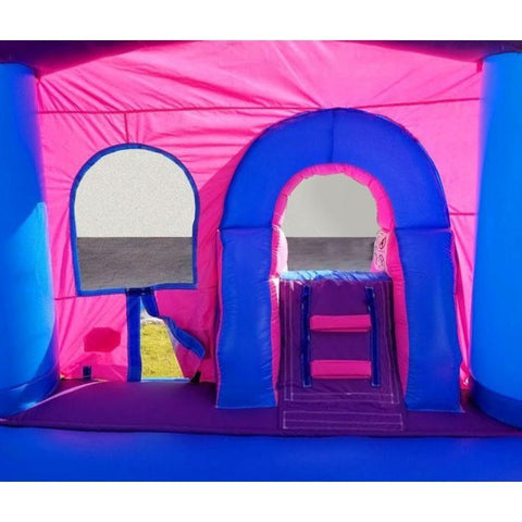 POGO Inflatable Bouncers 14.5'H Crossover Pink Bounce House and Slide Combo with Blower, Backyard Party Package by POGO 754972311601 5526 14.5'H Crossover Pink Bounce House Slide Combo Blower Backyard Party