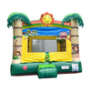 Image of POGO Inflatable Bouncers 14.5'H Crossover Tropical Jungle Smiley Face Inflatable Bounce House with Blower by POGO 14.5H Crossover Pink Smiley Castle Inflatable Bounce House Blower POGO
