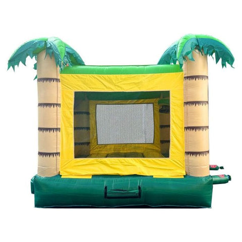 POGO Inflatable Bouncers 14.5' H Crossover Tropical Jungle Smiley Face Inflatable Bounce House with Blower by POGO 840344503191 6255 14.5'H Crossover Tropical Jungle Smiley Face Bounce House POGO