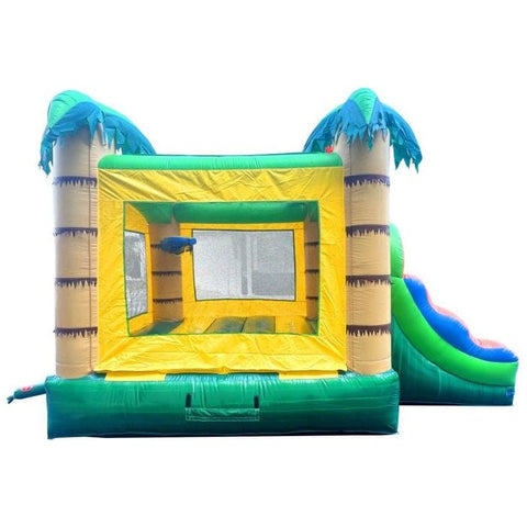 POGO Inflatable Bouncers 14.5'H Crossover Tropical Jungle Sun Water Slide Bounce House Combo with Blower and Pool by POGO 840344503214 6257 14.5'H Crossover Tropical Jungle Sun Slide Bounce House Combo POGO