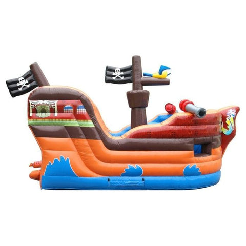 POGO Inflatable Bouncers 14' Deluxe Pirate Ship Bounce House and Slide Combo with Blower by POGO 16' Rainbow Deluxe Inflatable Castle Bounce House Combo Blower POGO