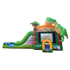 POGO Inflatable Bouncers 15.5'H Mega Dinosaur Inflatable Water Slide Bounce House Combo with Blower by POGO 754972382373 6127 15.5'H Mega Dinosaur Water Slide Bounce House Combo Blower POGO