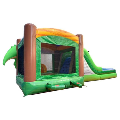 POGO Inflatable Bouncers 15.5'H Mega Dinosaur Inflatable Water Slide Bounce House Combo with Blower by POGO 754972382373 6127 15.5'H Mega Dinosaur Water Slide Bounce House Combo Blower POGO