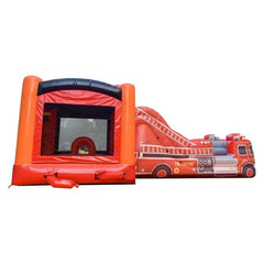 15.5'H Mega Fire Truck Water Slide Bounce House Combo with Blower by POGO