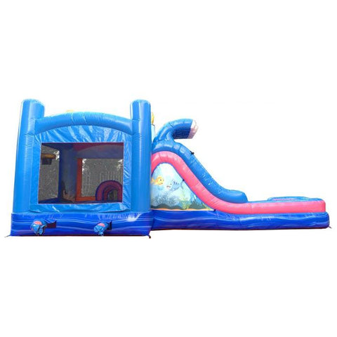 POGO Inflatable Bouncers 15.5'H Mega Mermaid Wave Water Slide Bounce House Combo with Blower by POGO 781880209393 6130 15.5'H Mega Mermaid Wave Water Slide Bounce House Combo Blower POGO