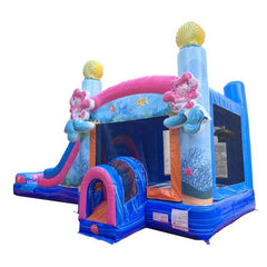15.5'H Mega Mermaid Wave Water Slide Bounce House Combo with Blower by POGO